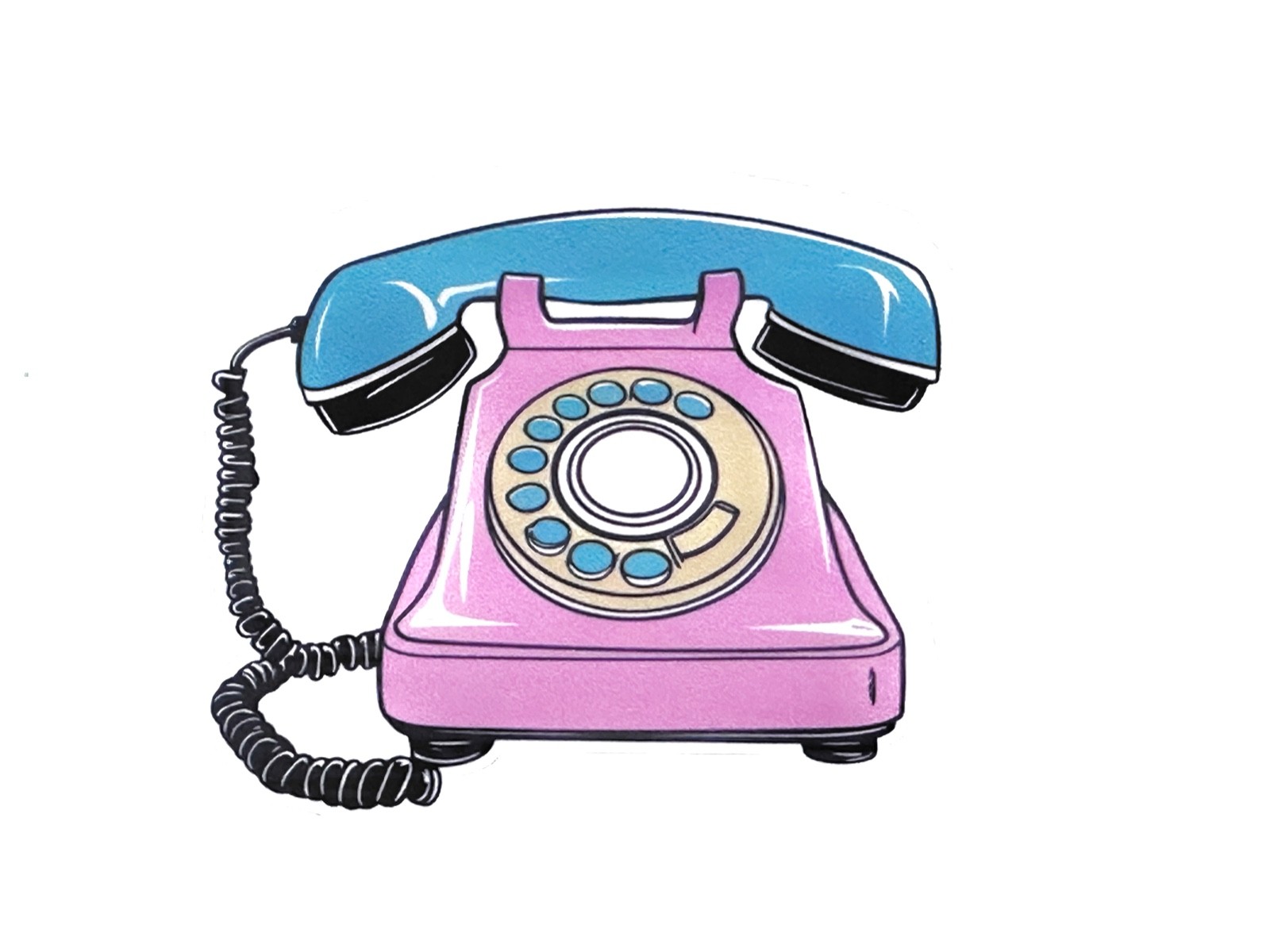 Retro Vintage Rotary Phone Sticker Funny Decal Laptop Tablet Tumbler Journal