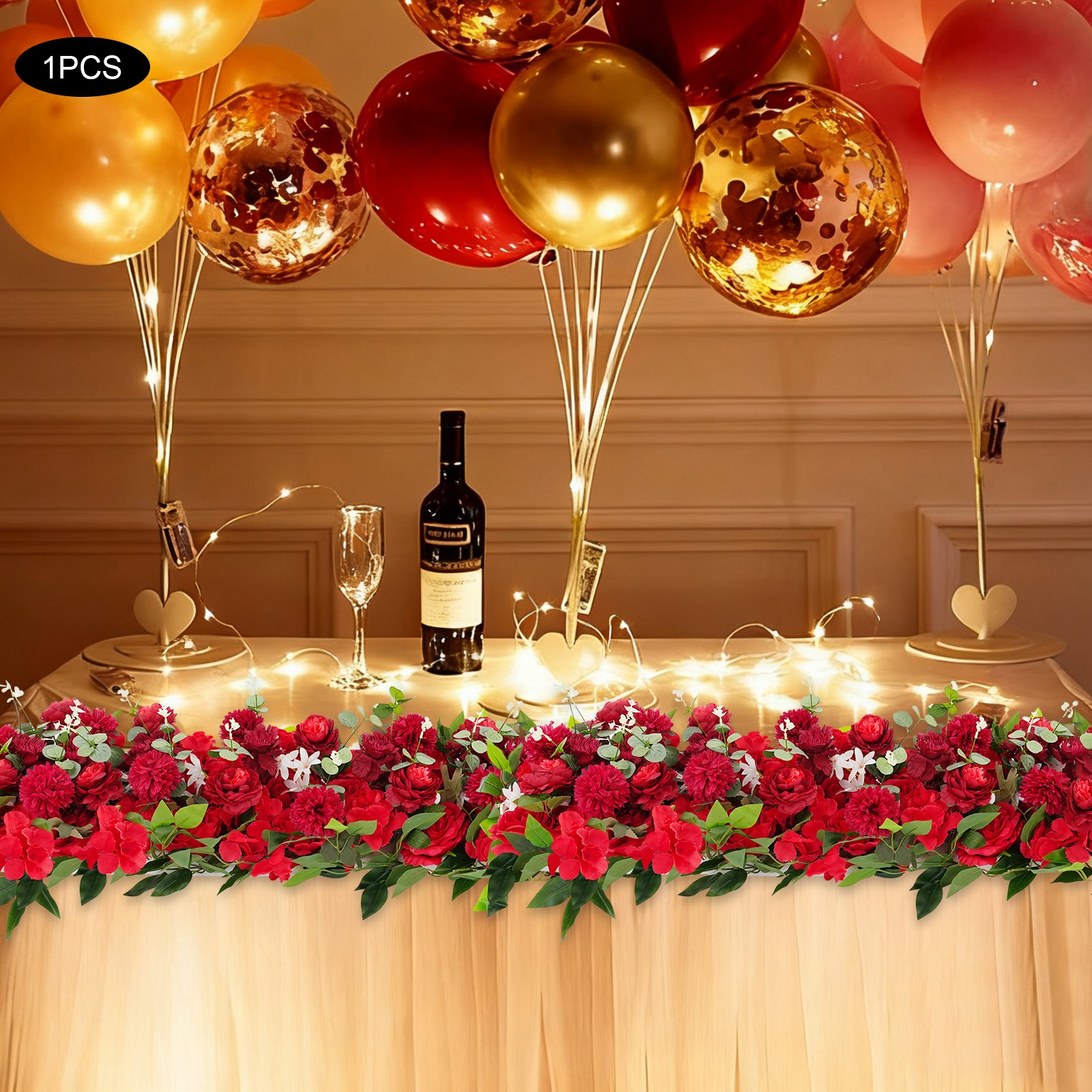 Artificial Flower Artificial Polyester Fibre Flowers Row 100*30cm for Home Decor
