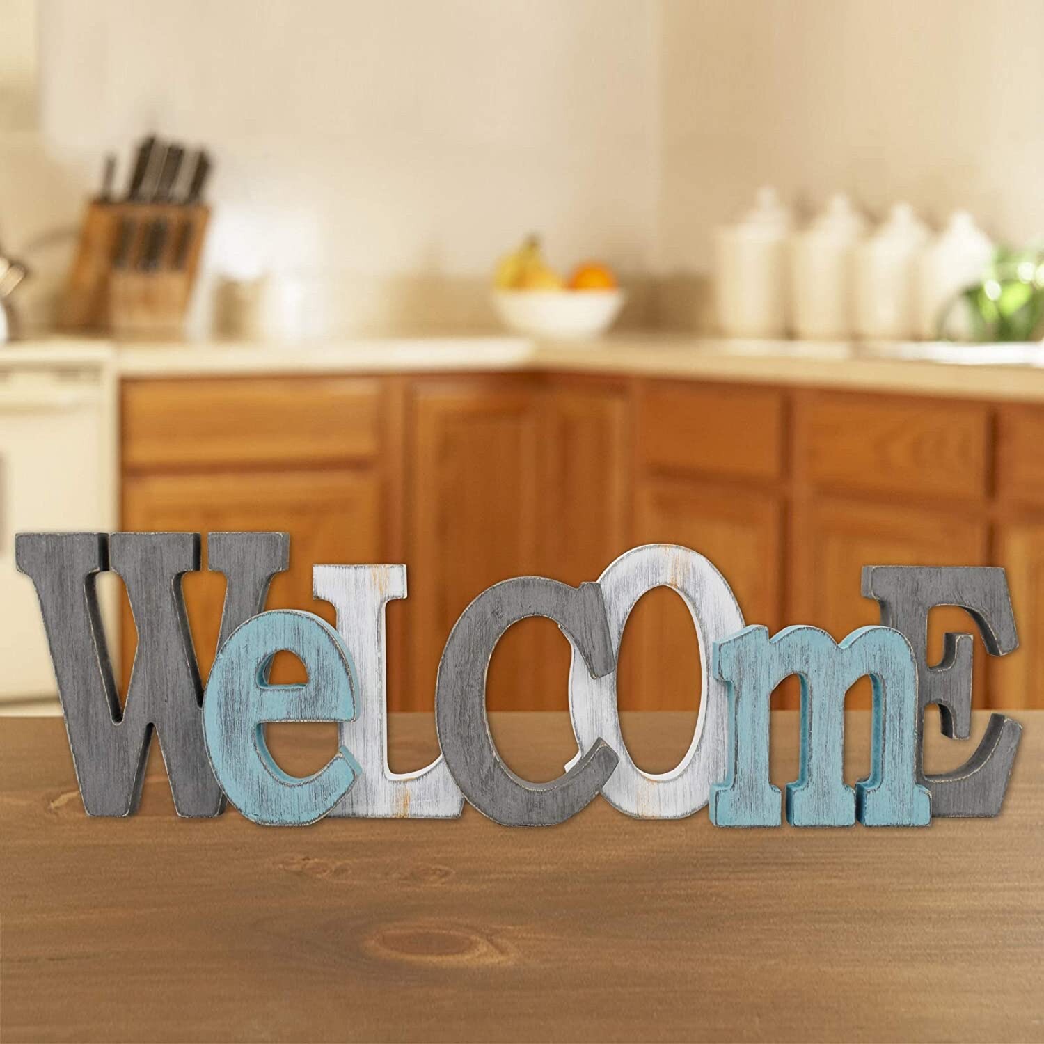 Cutout Letters Freestanding Block Word Sign Hanging Ornament Table Shelf…