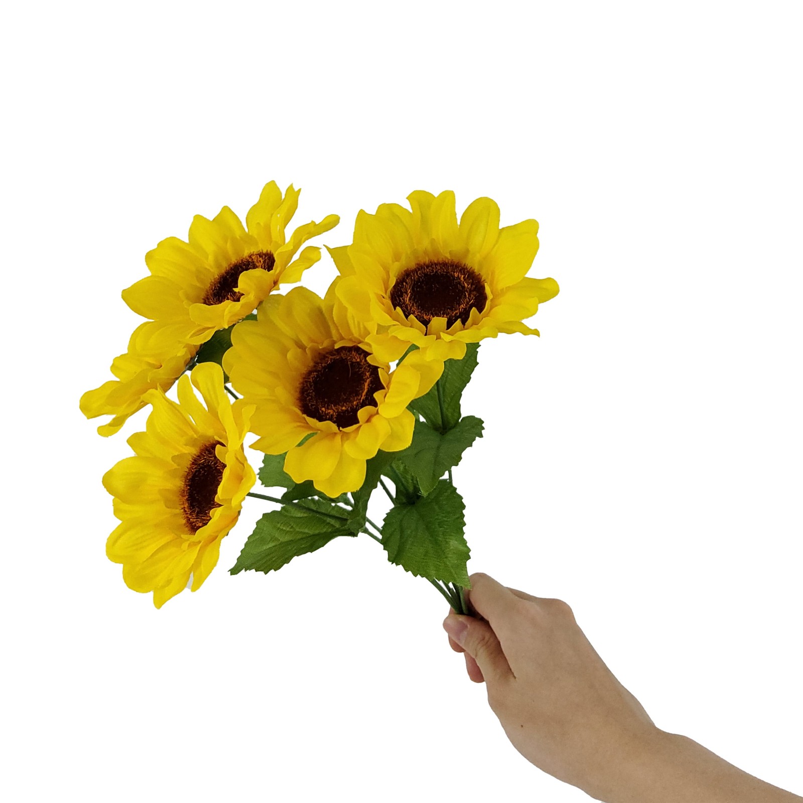 4 Pack 12.5 in Indoor Artificial Sunflower Pick Yellow Color