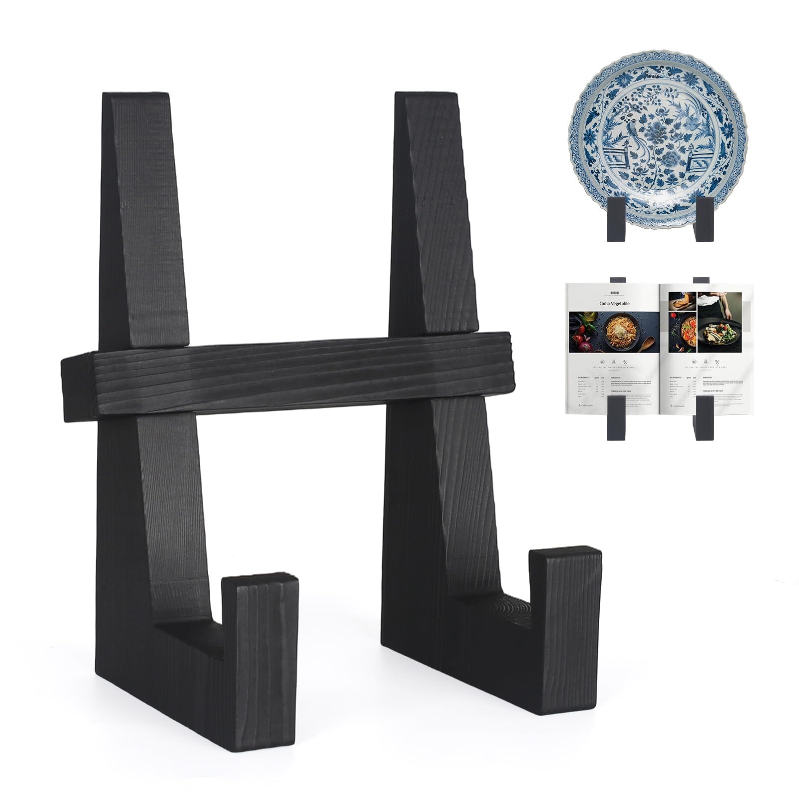 Wooden Plate Stand for Display – 8.8 Inch Wooden Picture Frame Holder Decorative