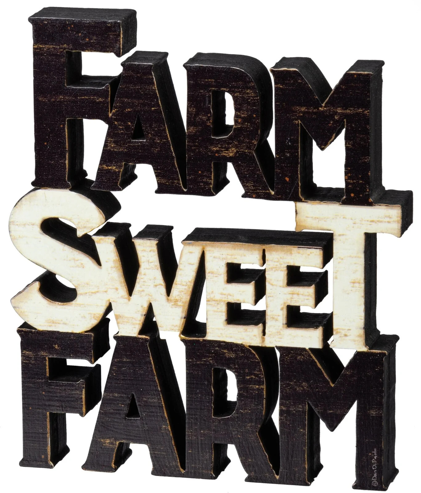 FARM SWEET FARM Chunky Sitter 6&Prime;H x 7&Prime;L x 1&Prime;W Farmhouse Decor – NEW