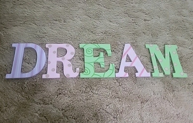 Wooden Wall Hanging Letters DREAM For Nursery
