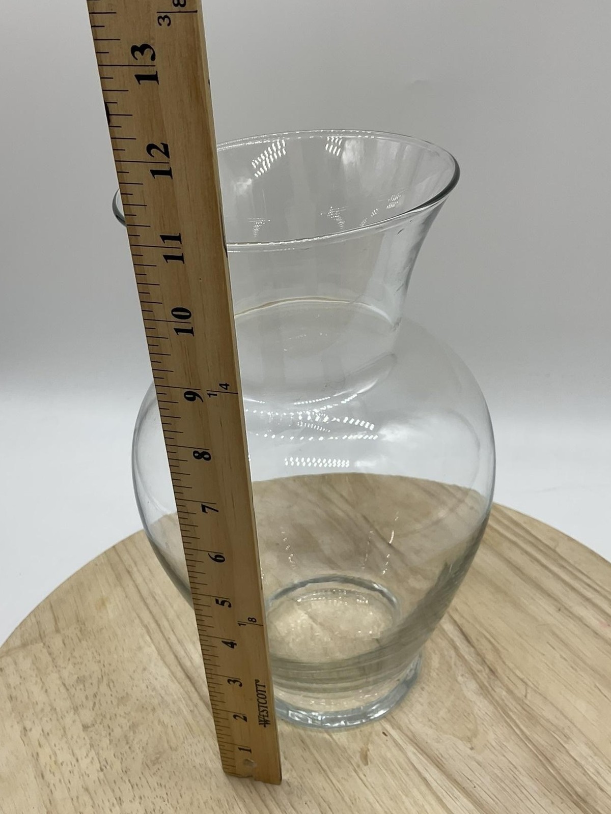 Clear Glass Flower Vase Bulb Shape Large Centerpiece Tabletop Decor Home