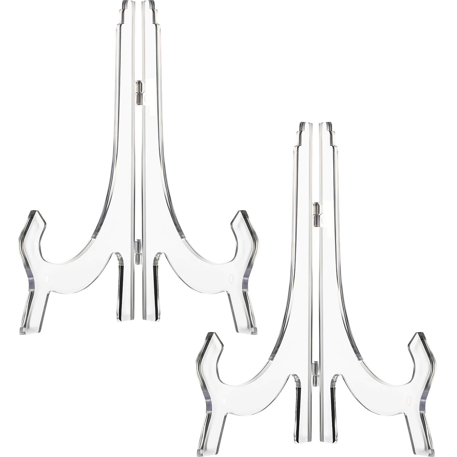 Acrylic Display Stands, 2 Pack Plate Holders, 9.8in Wedding Decor, Clear