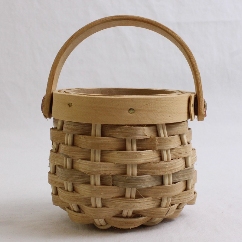 Handmade Solid Beige Color Mini/Small Oval Woven Baskets 2.25&Prime; x 3.25&Prime; x 3.25&Prime;