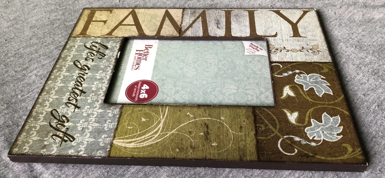Better Homes & Gardens 4×6 Family Decoupage Picture Frame Vertical or Horizontal