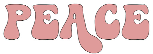 « Peace » Vinyl Decal – Pink – Choose your width – Indoor/Outdoor