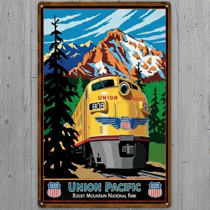 Union Pacific Railroad 8 x 12 Vintage Novelty Metal Sign Made In USA