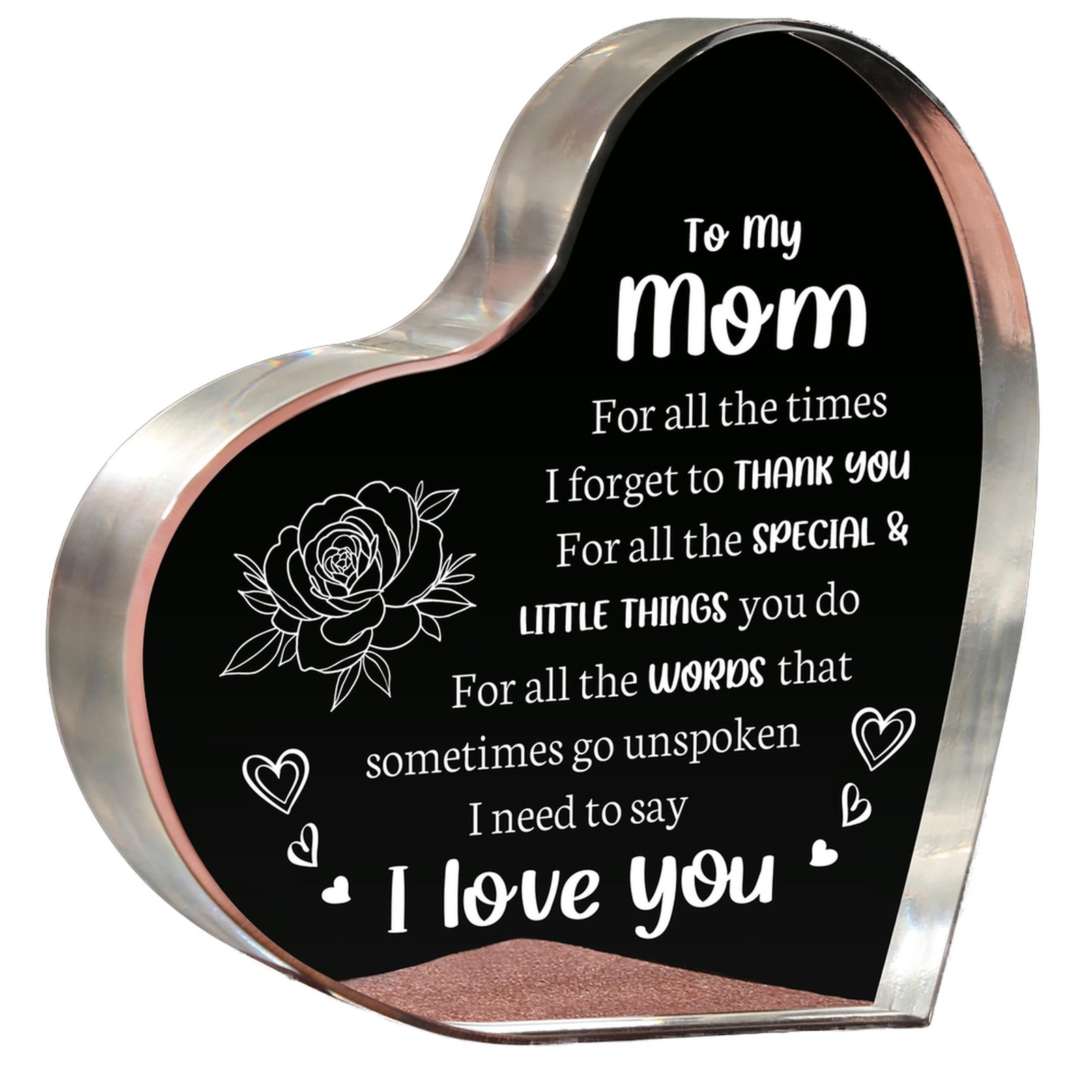 Mom Gifts for Mother&rsquo;s Day, I Love You Mom Acrylic Keepsake Birthday Gifts f…