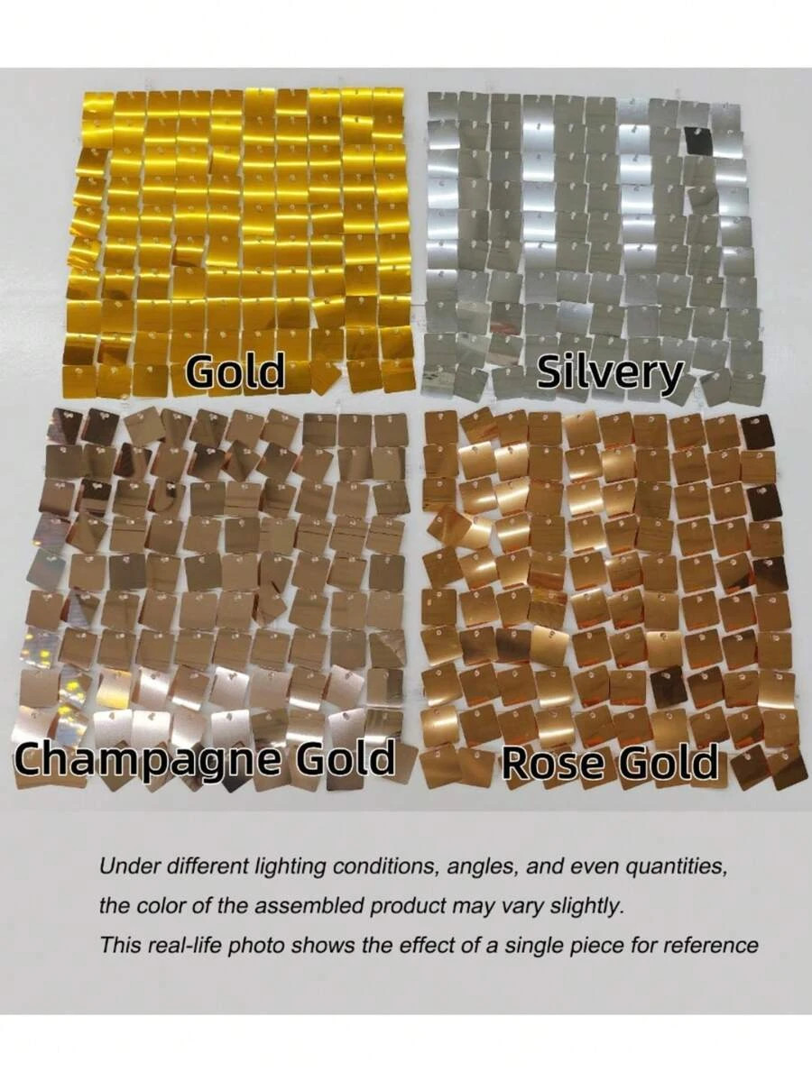 24/30/49pcs Large Shimmer Wall Backdrop Rose Gold Square Glitter Panels DIY