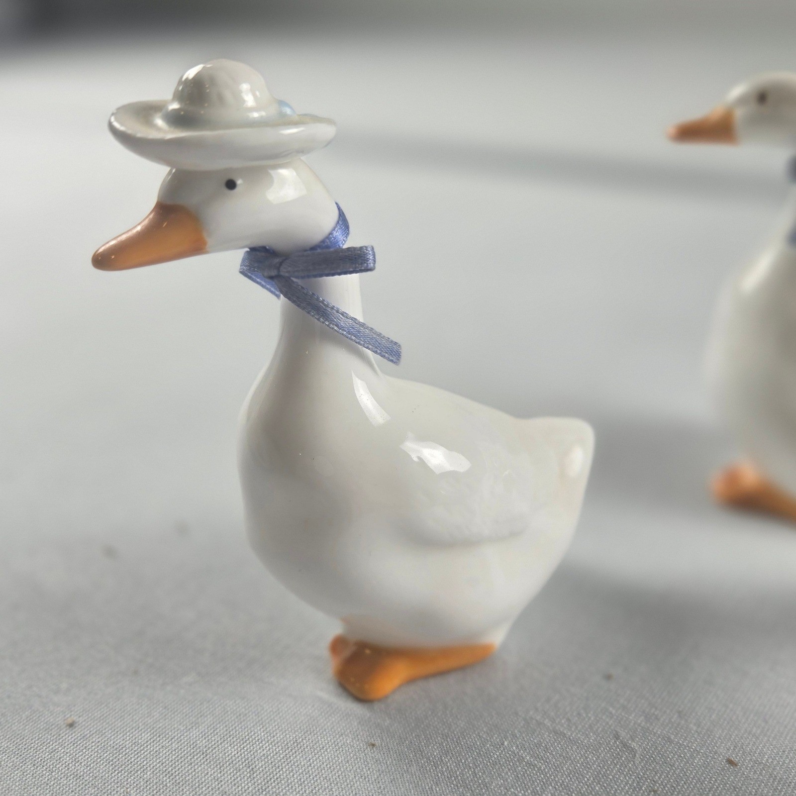 Vintage Goose Family Figurines Cottagecore Farmhouse Spring Decor Set of 4
