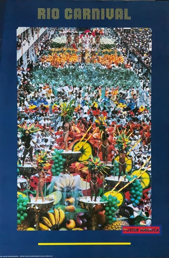 Rio Carnival Photo by Tony Stone Associates 1990 Vintage Brazil Poster 24 x 36