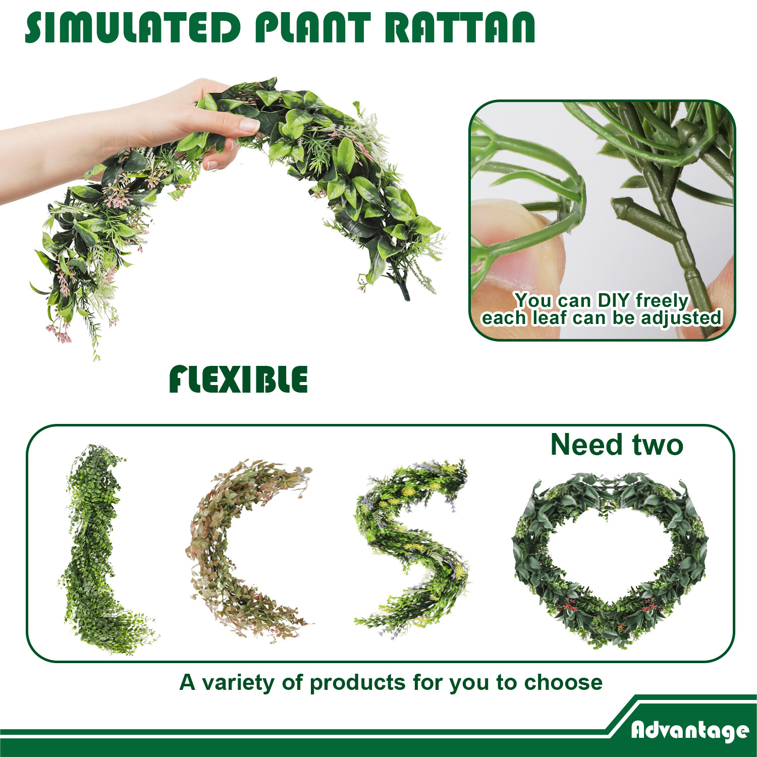 Artificial Vine Garland Plants Trailing Flowers Home Wedding Christmas Decor