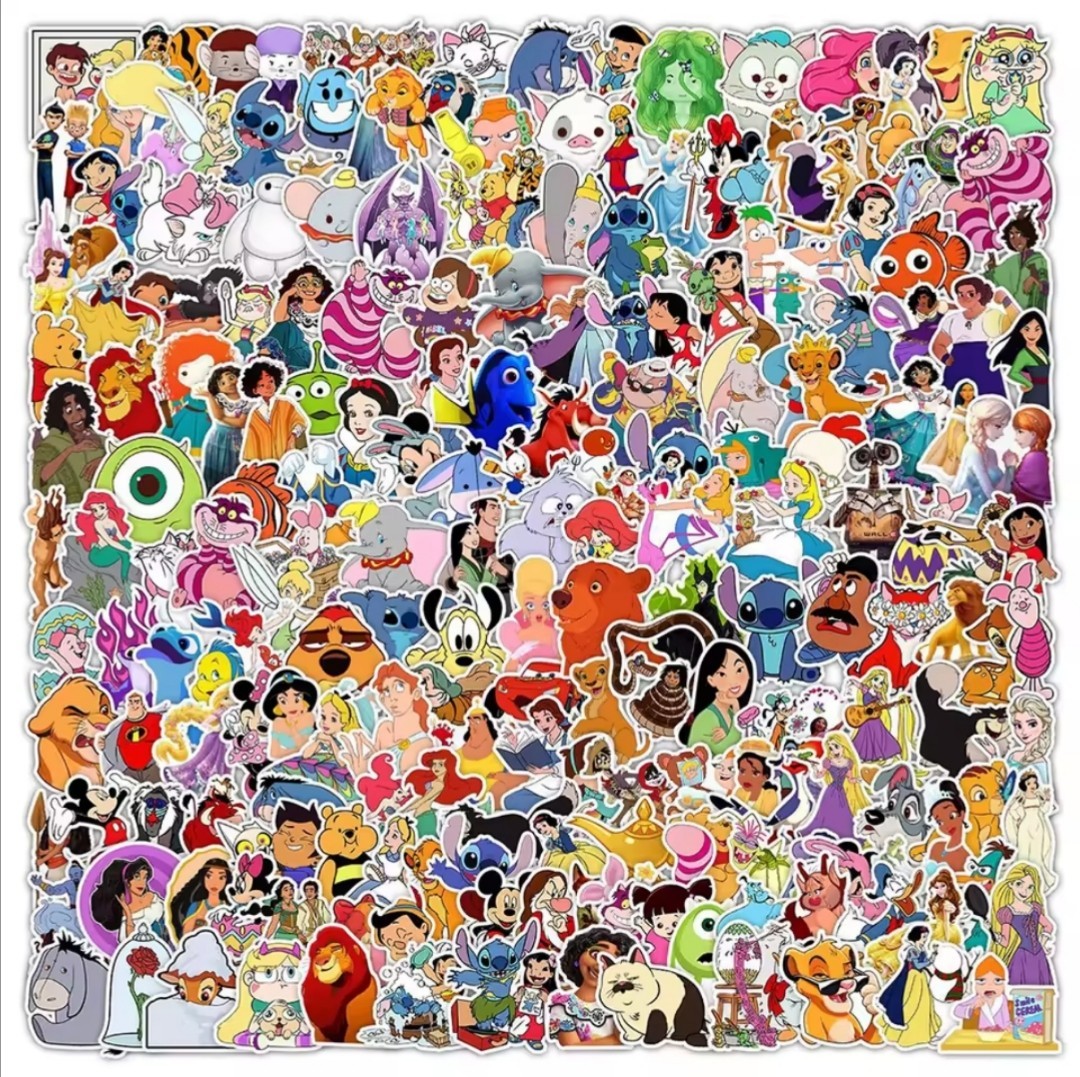 10 PCS Disney Unofficial Movies Shows Characters Cartoon Mix Stickers BRAND NEW