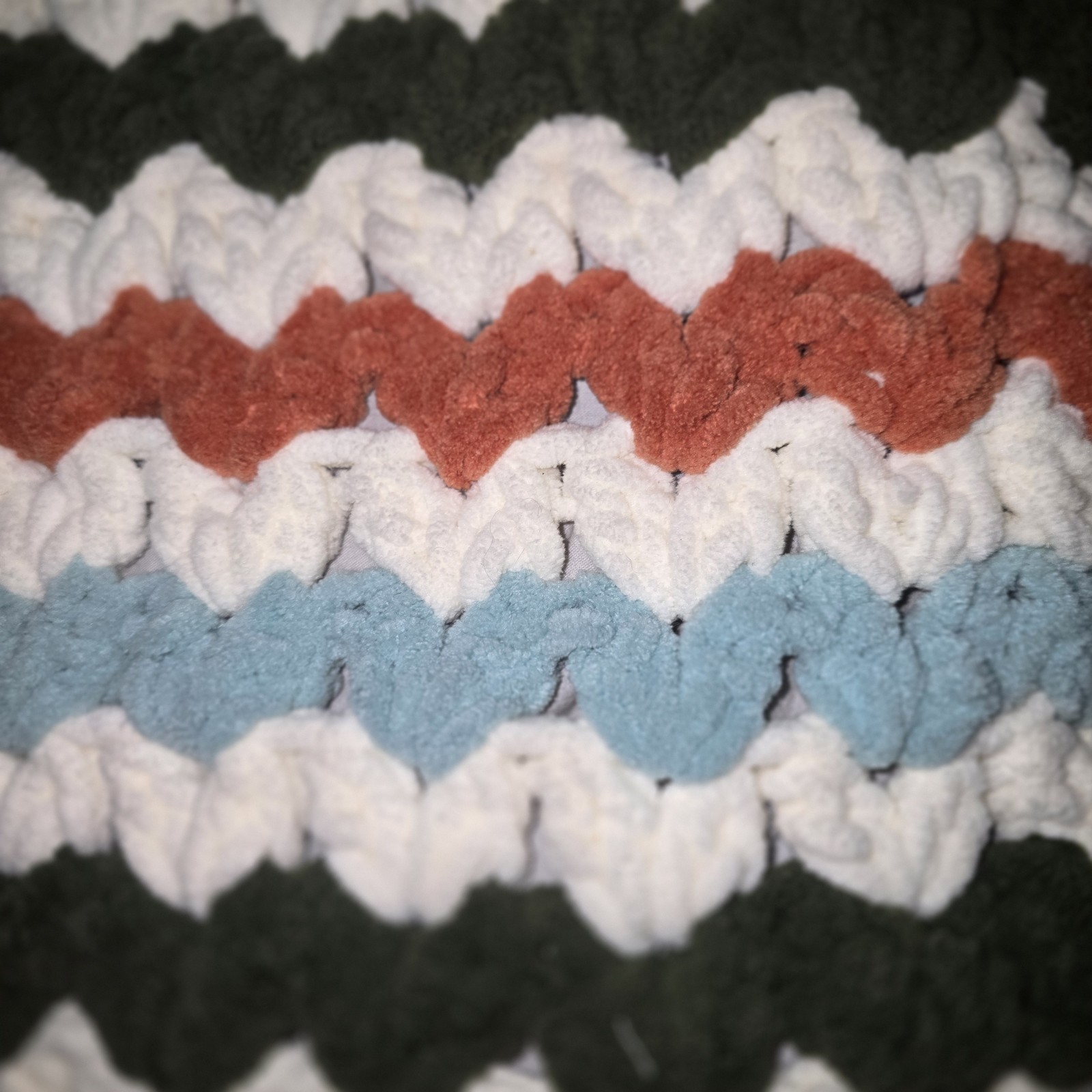 Fall Bernat Chunky Yarn Blanket 70in X 48in