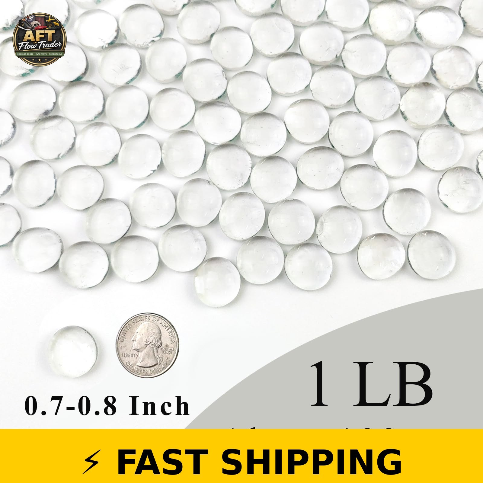 FANTIAN 1lb Clear Glass Beads for Vases – 100 Pcs