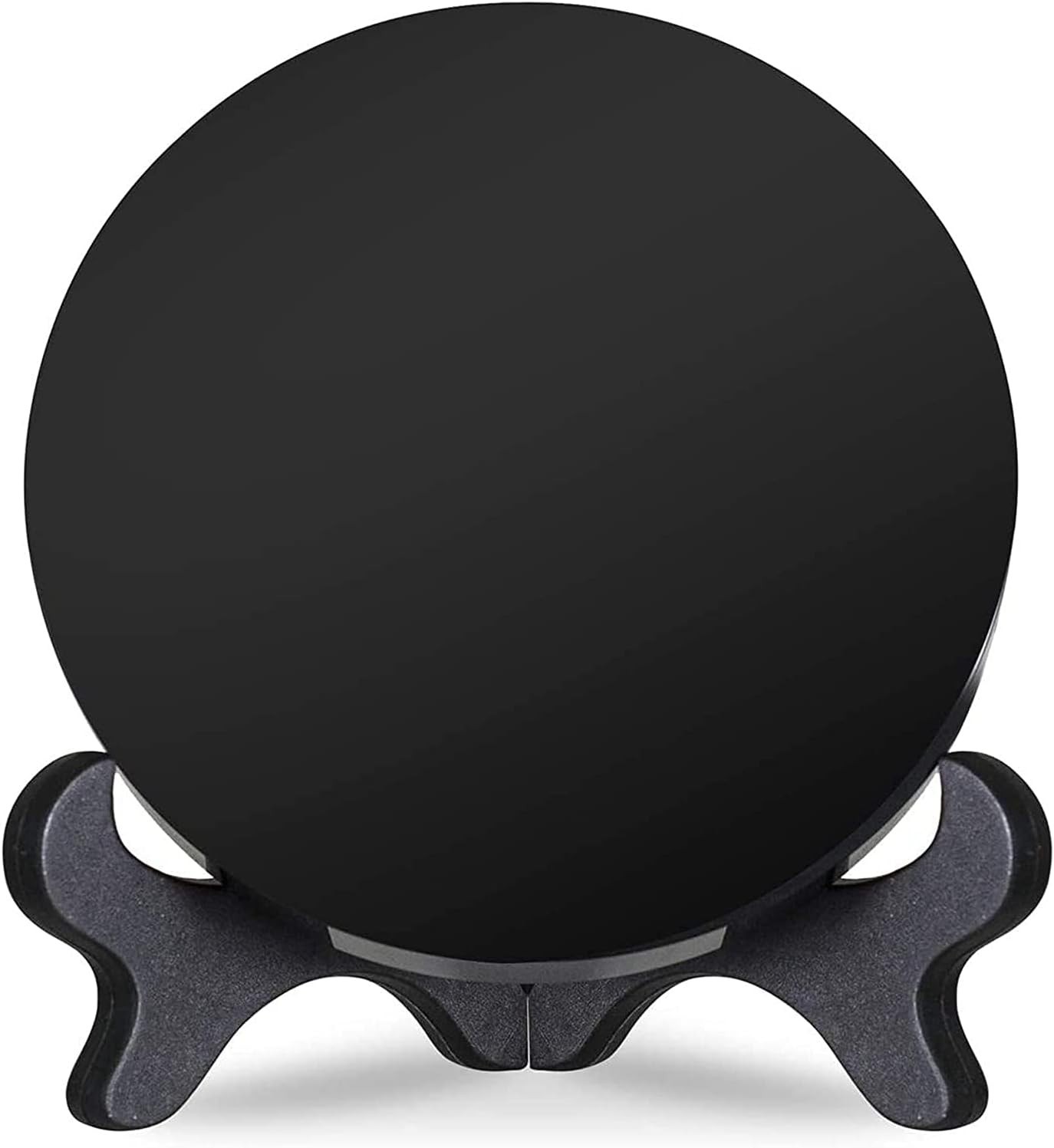 Black Obsidian Scrying Mirror Circle Disc Feng Shui Home Decor 8cm