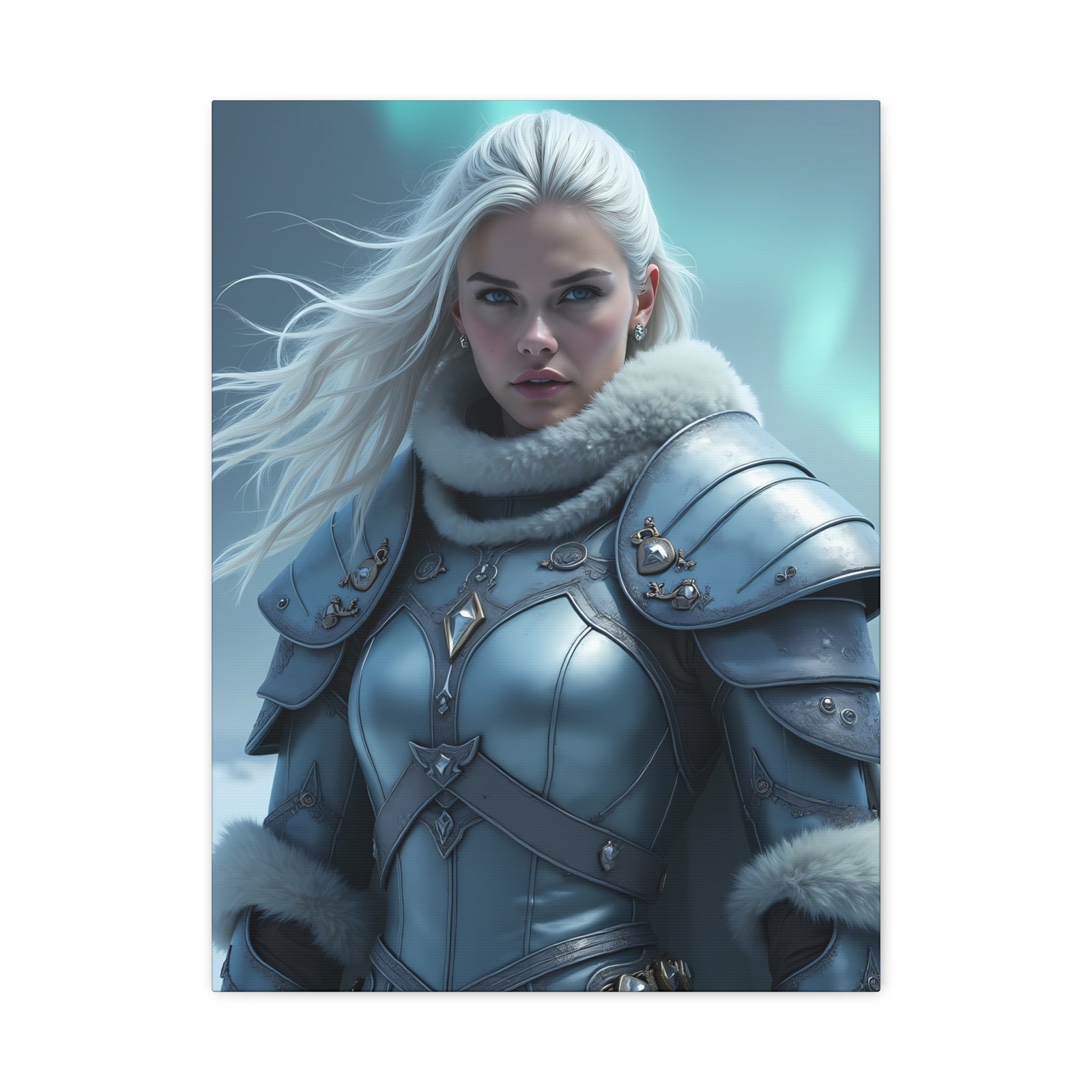Gothic Winter Warrior Queen Fantasy Canvas Print Wall Art