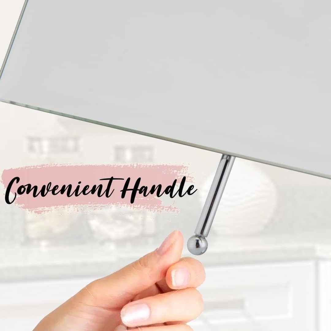 Frameless wall-mounted mirror for bathroom with extended swivel function