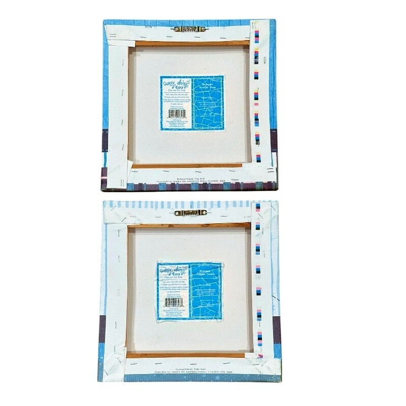 Oopsy Daisy Too Canvas Wall Art Set of 2 Frog Turtle Backyard Friends 10 x 10 In