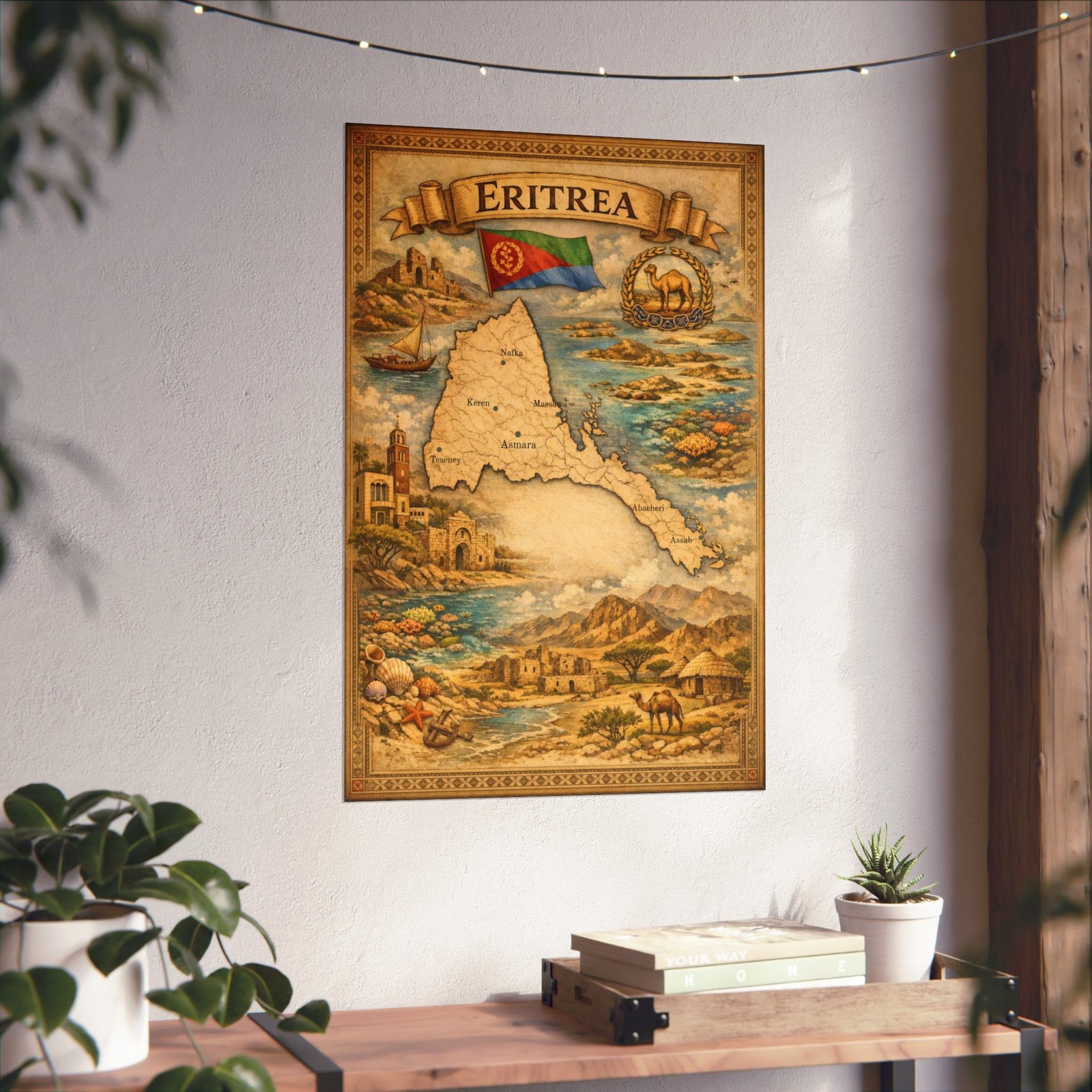 Eritrea Map Poster | Travel Map Art