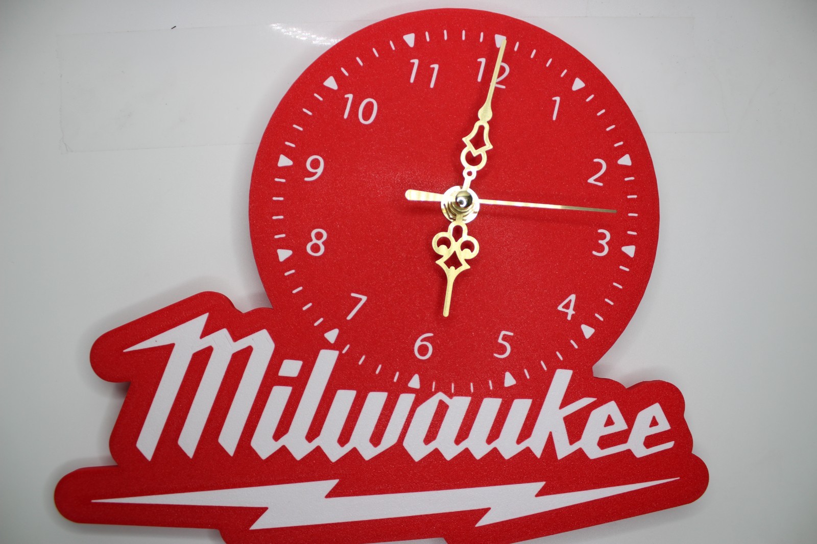 Milwaukee Tools Inspired Wall Clock & Coaster Set For Man Cave Garage Or Bar