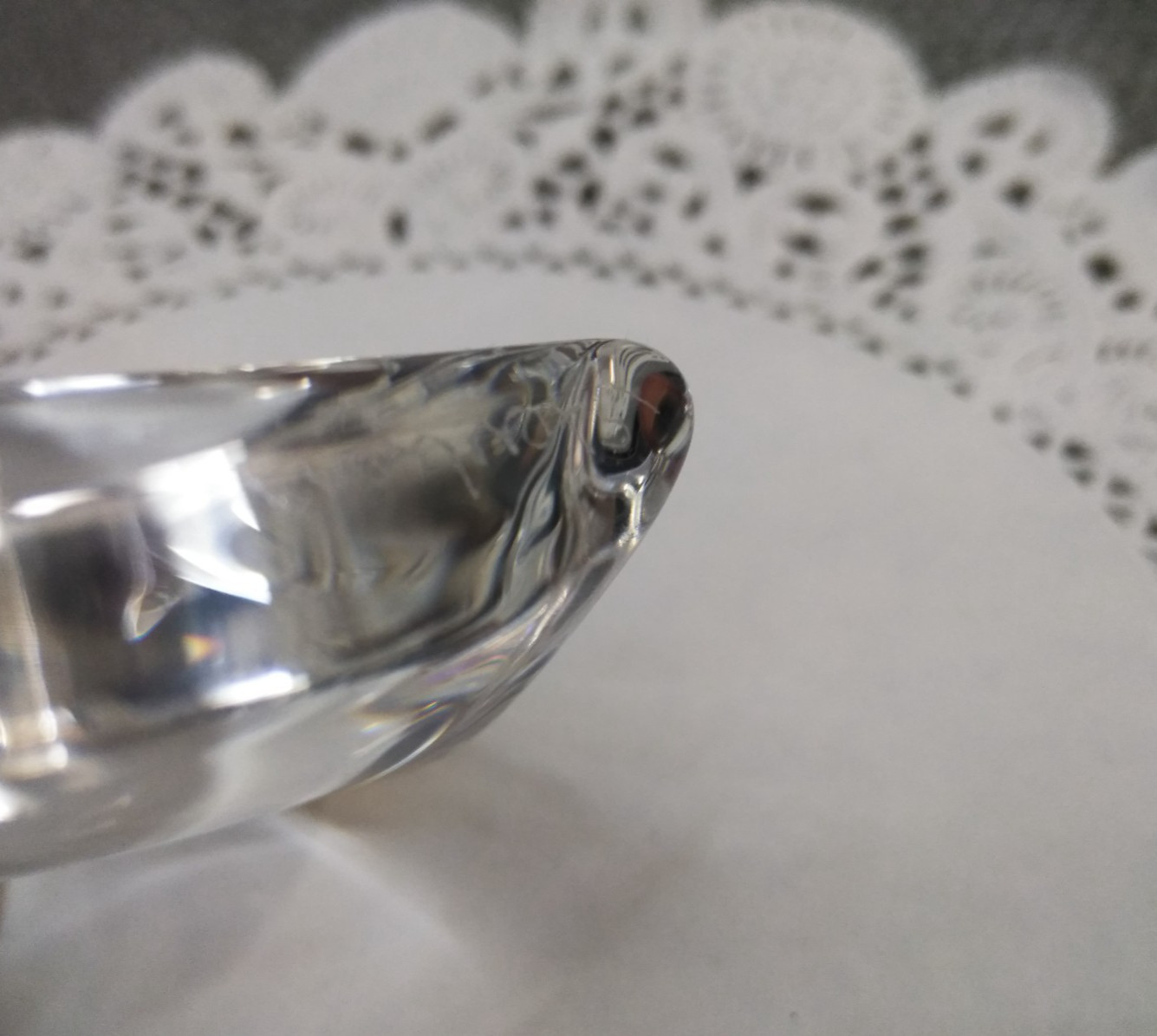Steuben Crystal HEART SHAPED Clear Art Glass Signed Heavy PAPERWEIGHT