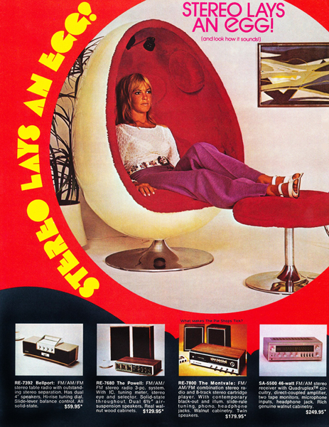 1972 – « Stereo Lays An Egg » Stereo Chair – Promotional Advertising Poster