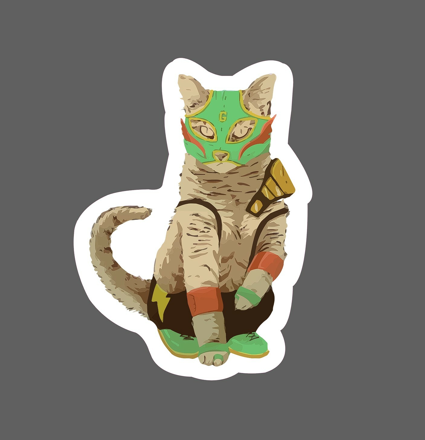 Wrestler Cat Sticker « El Gato » Waterproof – Buy Any 4 For $1.75 Each Storewide!