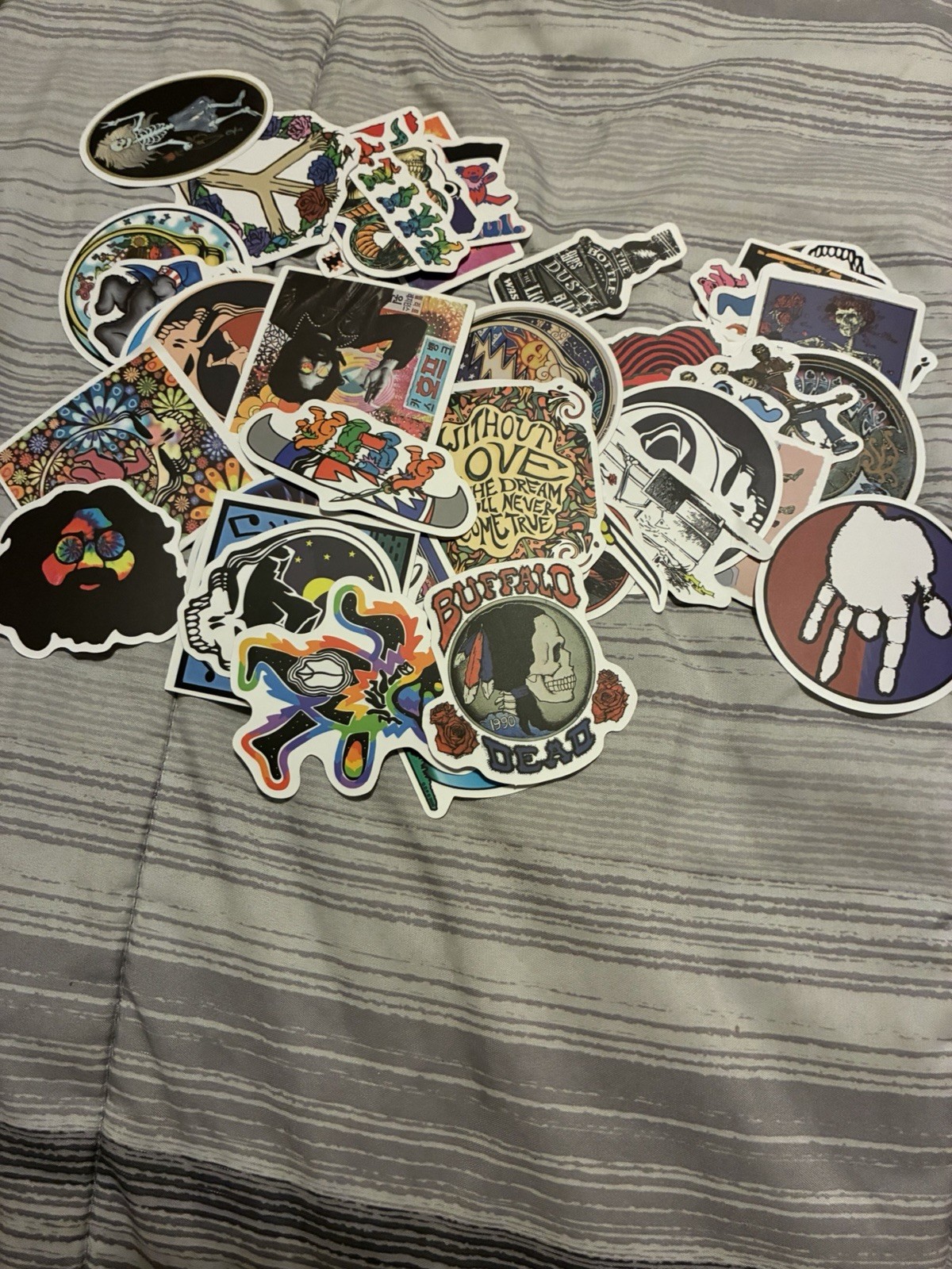 Lot Of 60 Assorted Grateful Dead Stickers, 60th Anniversary Grateful Dead