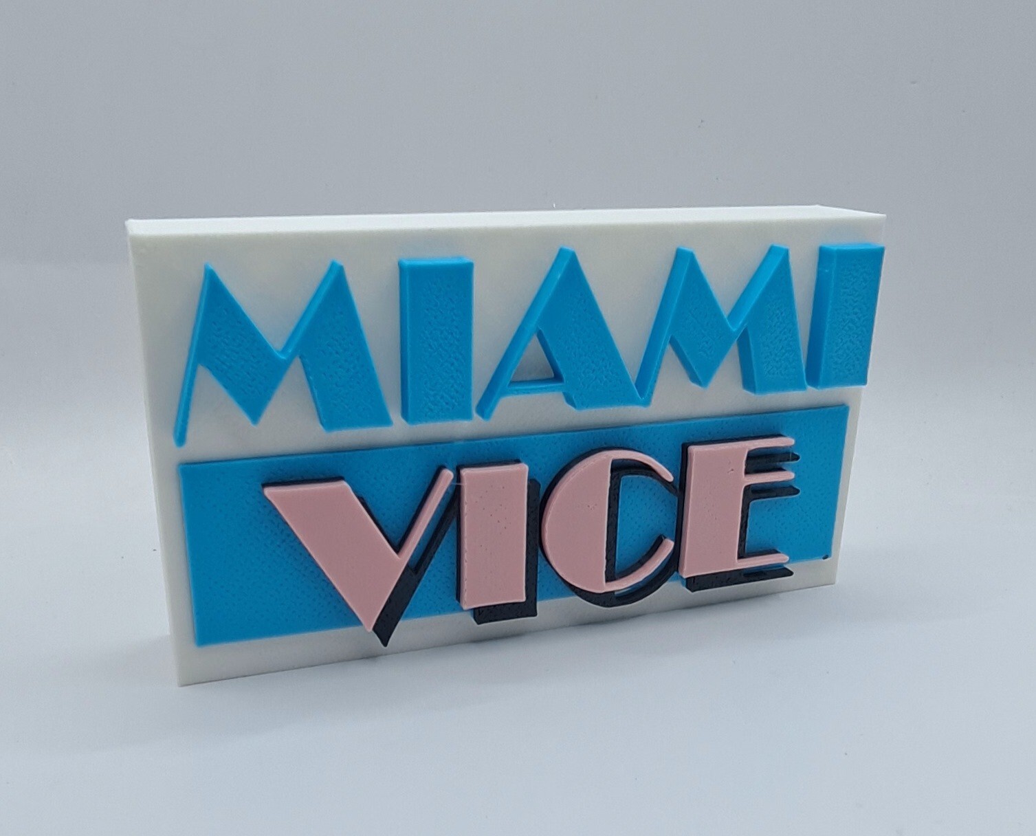 1980&rsquo;s TV Show MIAMI VICE Sign Desktop Shelf Art