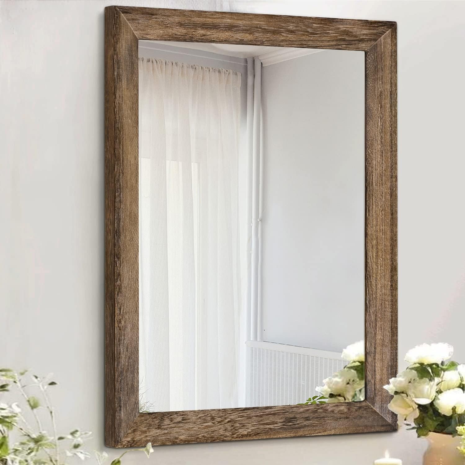 Lightweight Rustic Decorative Wall Mirror – 16&Prime;L x 12&Prime;W for Any Room
