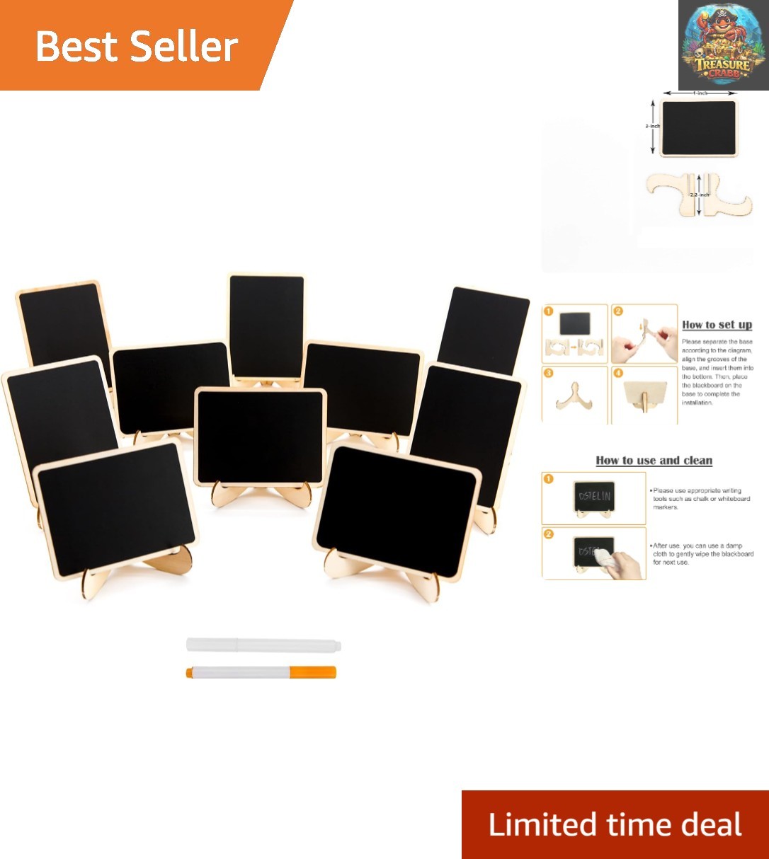10 Eco-Friendly Mini Chalkboards with Easel Stands – Multi-Use for All Occasions