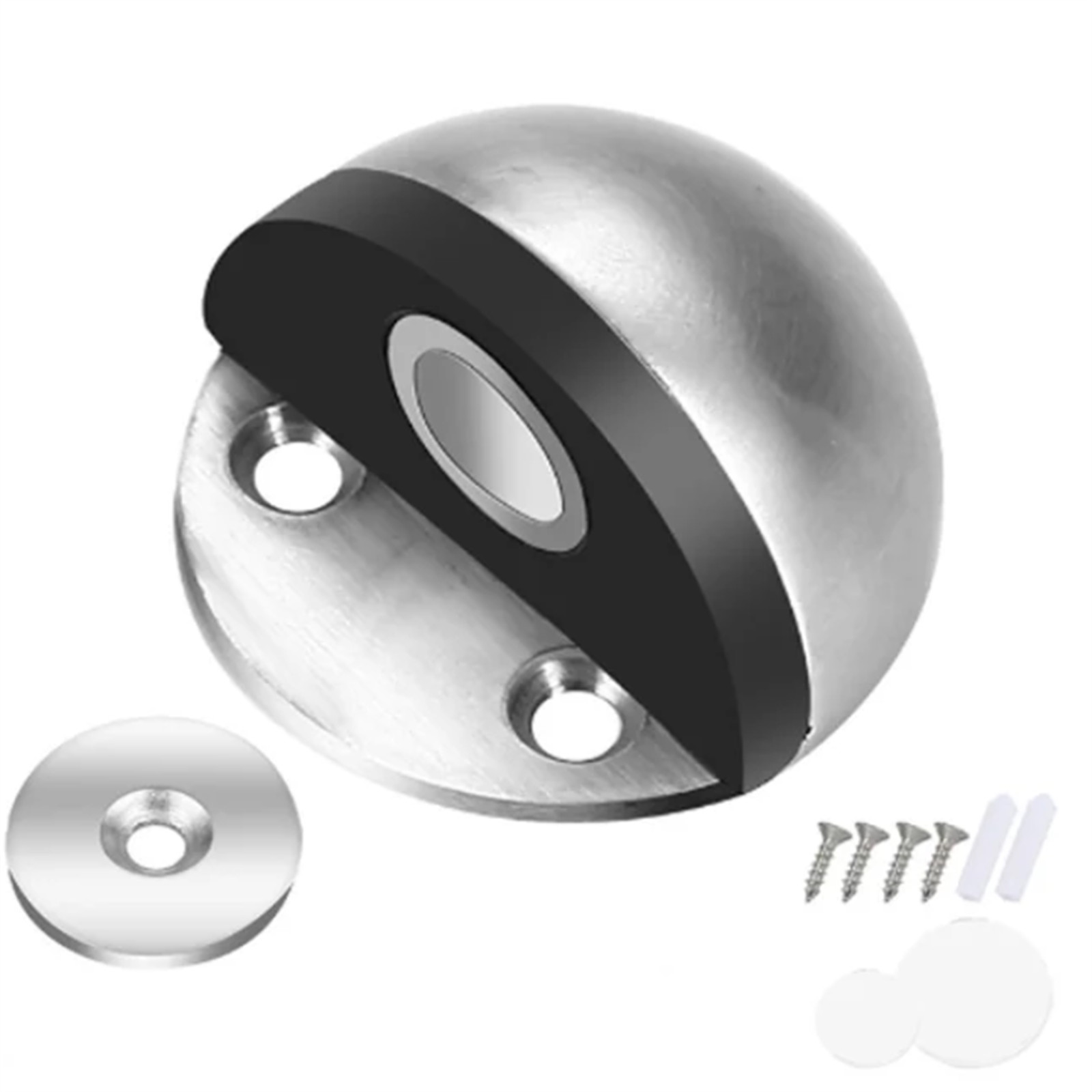 Stainless Steel Magnetic Suction Rubber Semi-circle Anti-collision Door Stop,