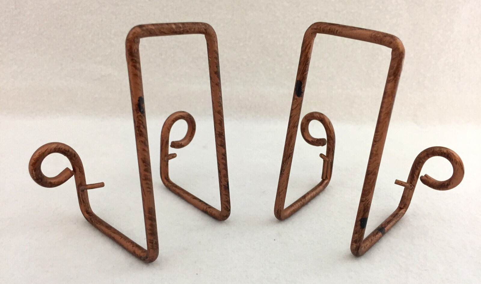 Stand Saucer Plate Display Copper Metal Brushed Miniature Photo Holders Lot of 3