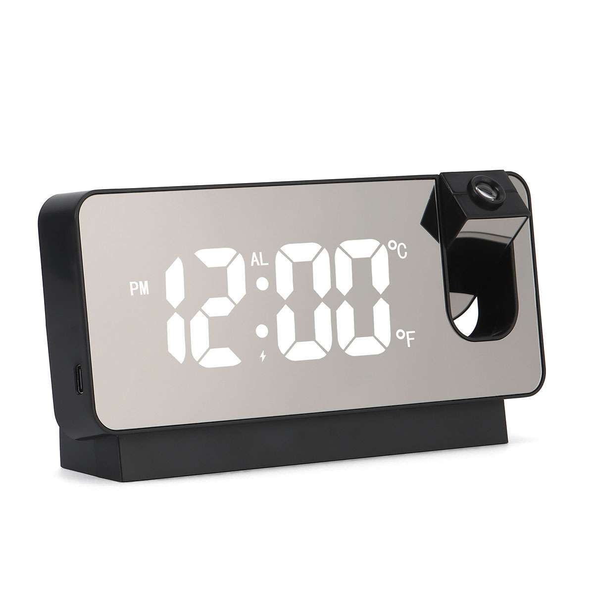 7.3&Prime; LED-Projection-Alarm Clock Digital Clock with 180° Projector Snooze Bedside