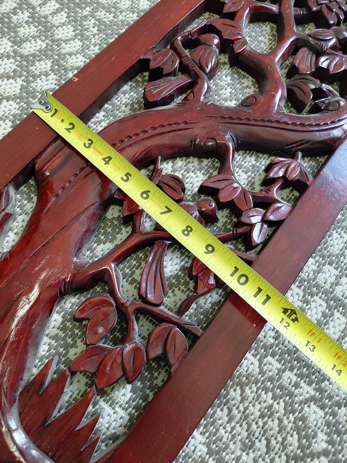Rustic Home Decor Floral Wood Carved Wall Panel Asian Wood Wall Decor Plaque