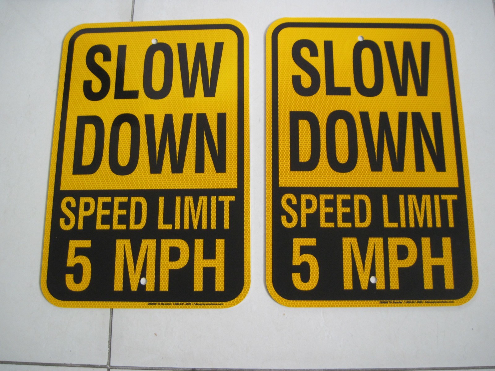 Slow Down Sign, Speed Limit 5 MPH Sign, (2 Pack) 12×18 Reflective Aluminum