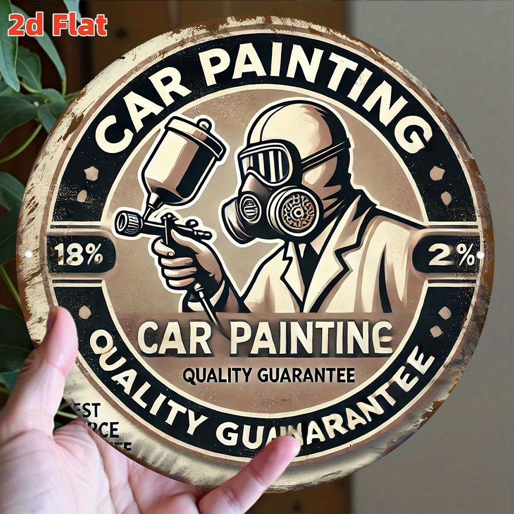 Vintage Car Painting Metal Sign Retro Auto Shop Wall Art Decoration Gift