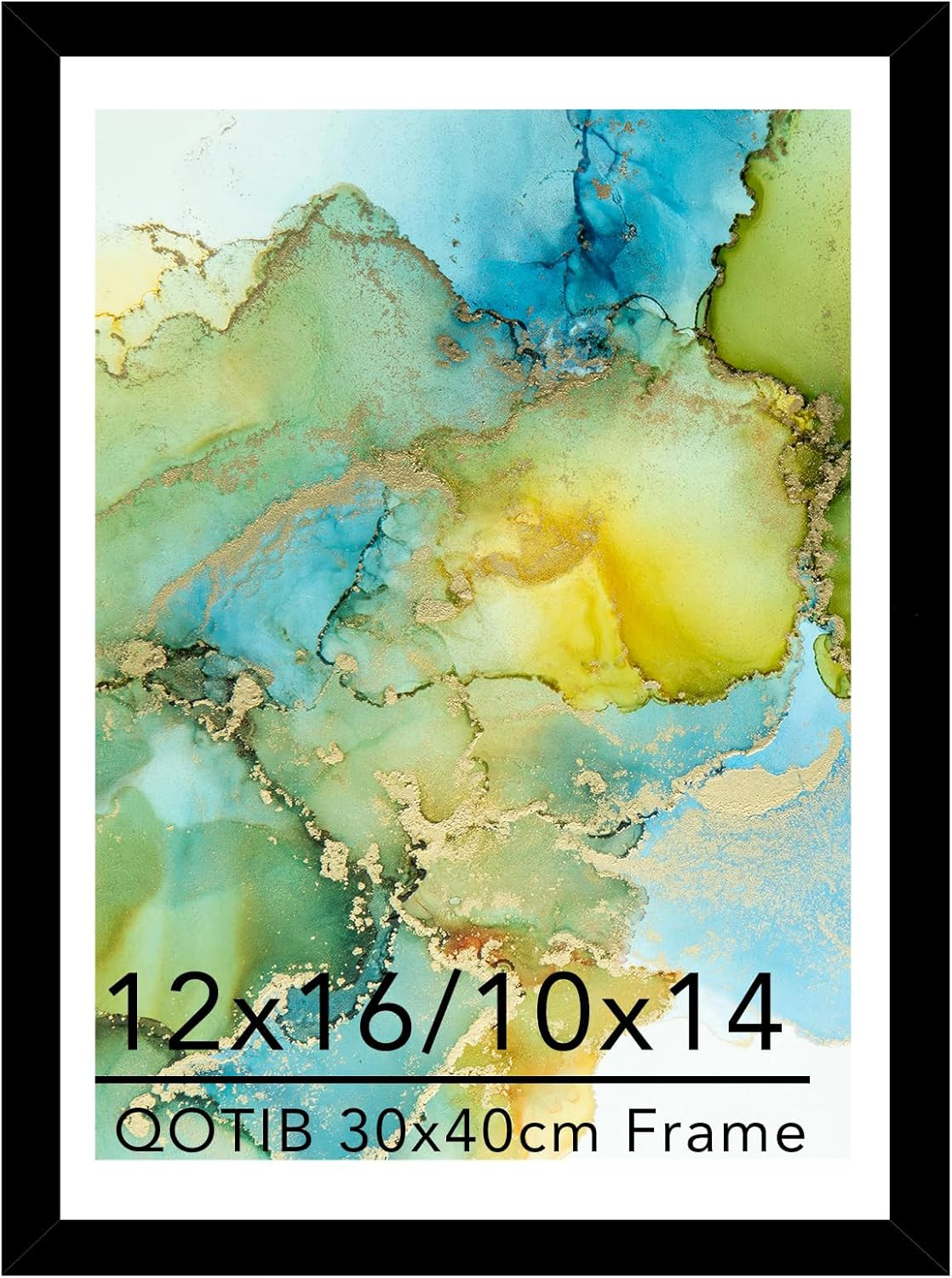 Wood 12X16 Frame Black with 10X14 Mat, for 30 X 40Cm Diamond Art Painting, Displ