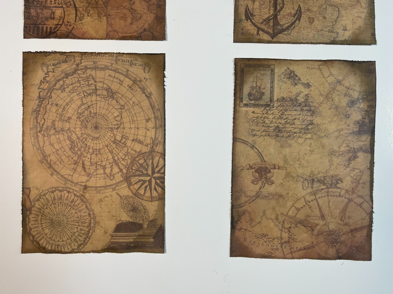 Pirate Treasure Map Aged Reproduction Print – 2 Maps