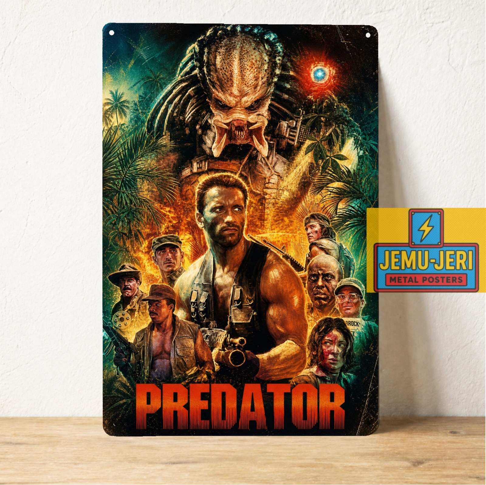Predator Arnold Schwarzenegger Movie Metal Poster – Tin Sign – Size 8*12inch