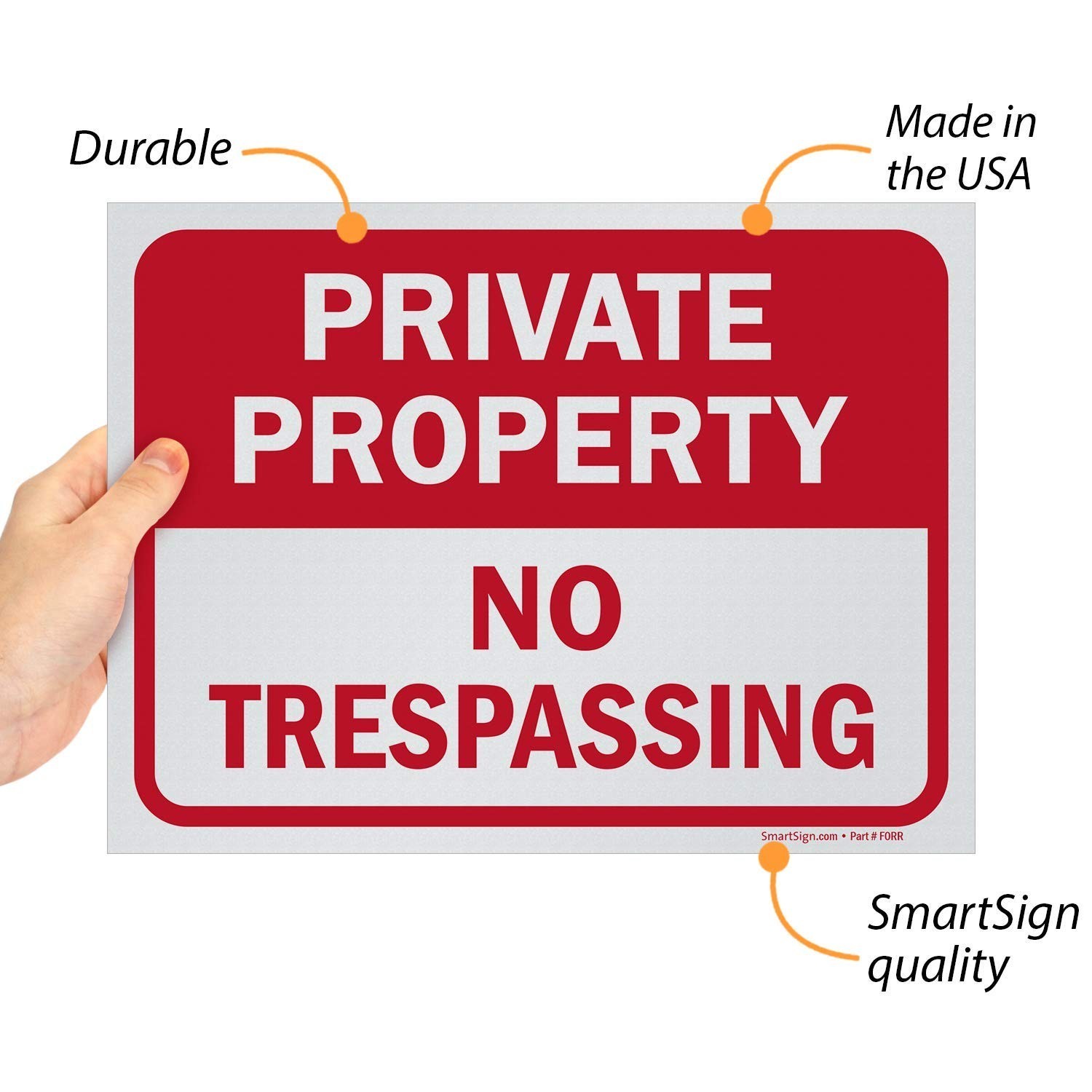 Private Property No Trespassing Sign, 9&Prime; x 12&Prime; Polystyrene Plastic Pack of 5 …