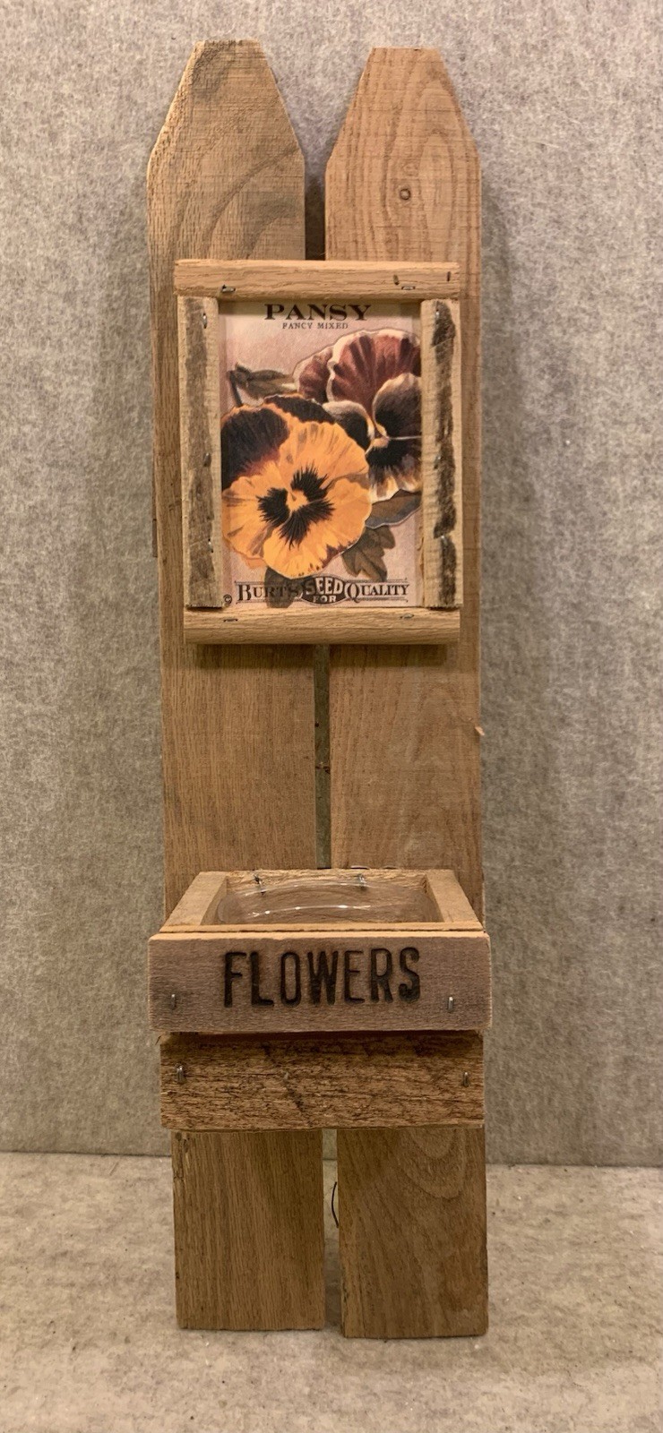 Vtg Cottage Core Wood Plant Stand Candle Holder Folk Art Apples Motif
