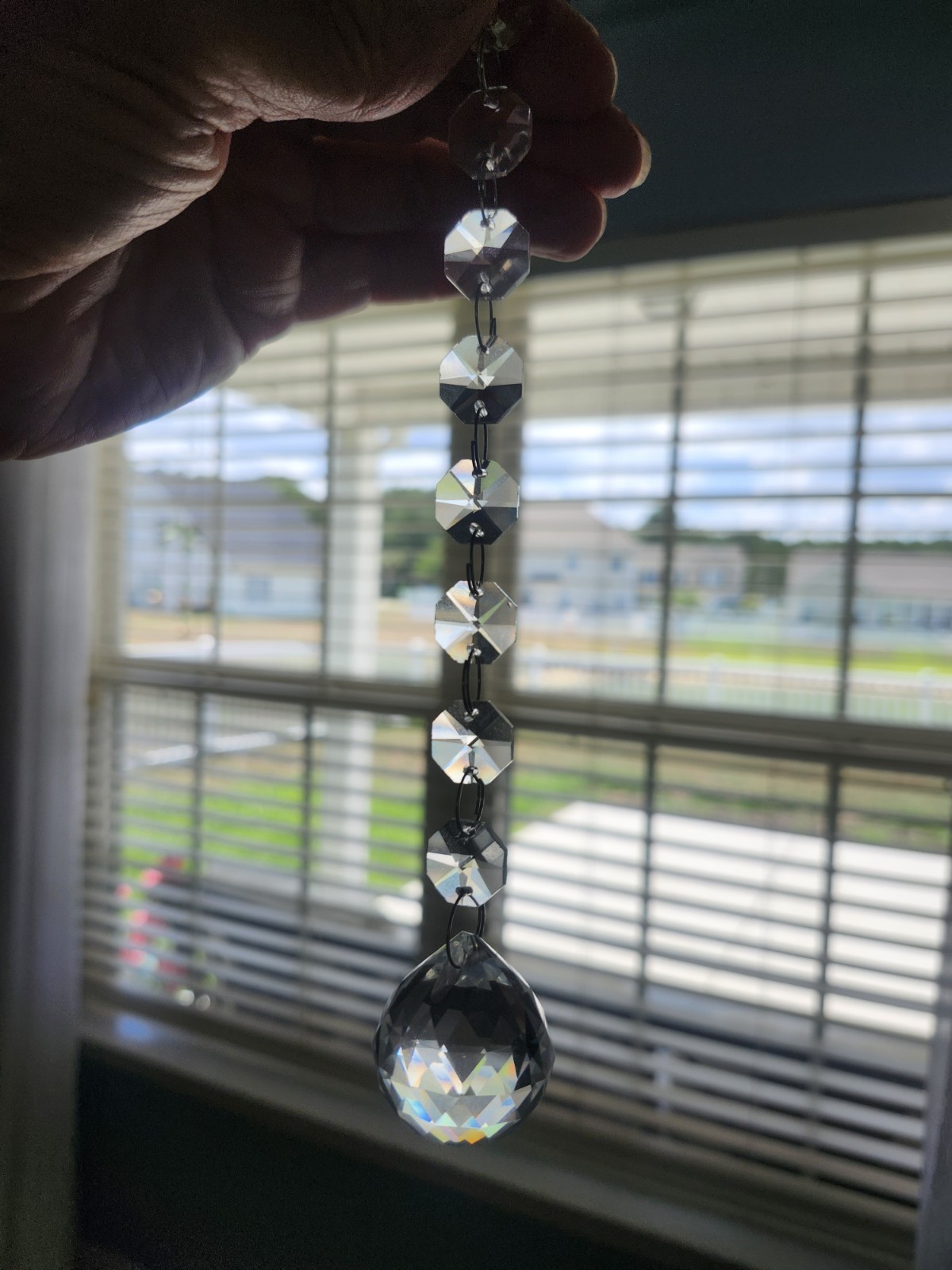 30mm Chandelier Faceted Glass Sphere Prism (7) Lot