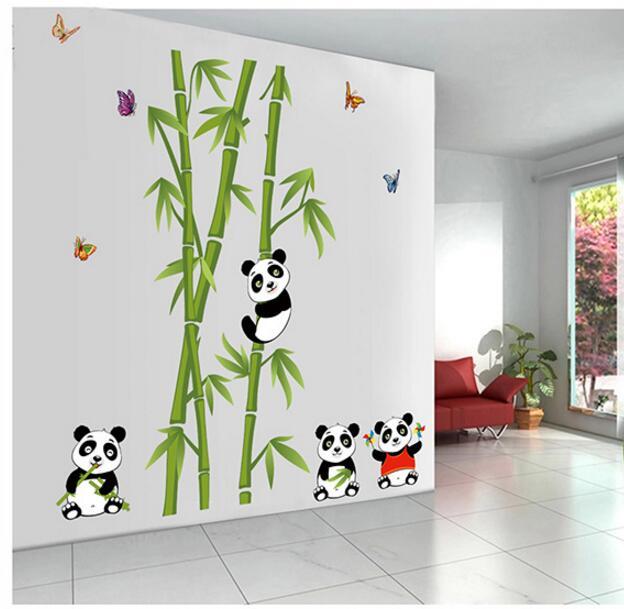 Lovely Panda Bamboo Pattern Removable Wall Stickers Decal Kids Home Decor USA