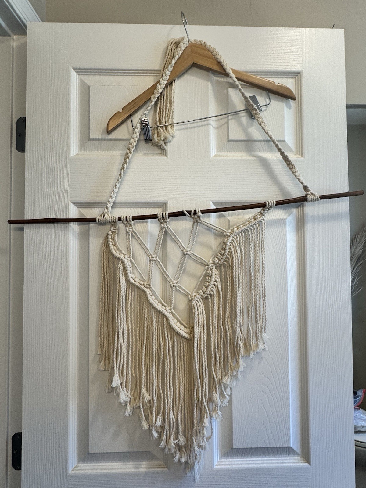 Large White Macrame Wall Hanging Woven Wall Art Boho 31 In X 36.5 In