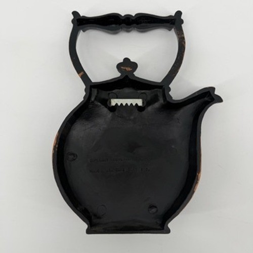 Vintage Homco 7262 Black Teapot Wall Plaque Floral Kettle Decor 1972 USA Made