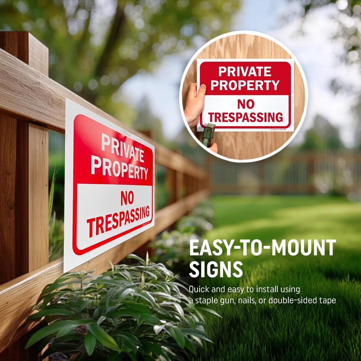 Private Property No Trespassing Sign, 9&Prime; x 12&Prime; Polystyrene Plastic Pack of 5 …
